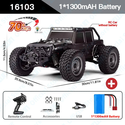 ZWN 1:16 70KM/H o 50KM/H Auto RC 4WD con LED, Auto Telecomandate ad Alta Velocità, Monster Truck da Drift per Bambini Vs Wltoys 144001 Giocattoli