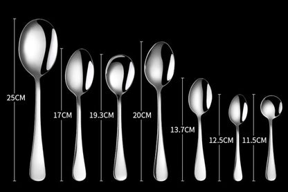 Set di posate da 24 pezzi in acciaio inossidabile, set di stoviglie, cucchiaio e forchetta, coltello, forchetta, cucchiaio da dessert, cucchiaio da tè