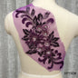 Tessuto per toppe ricamate con fiori eleganti viola per abiti, tende per la casa, accessori per abbigliamento da festa, riparazioni di applique per cucire