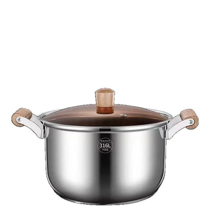 Pentola per zuppe in acciaio inossidabile 316, spessa, adatta all’uso alimentare, pentola per latte, vaporiera, compatibile con fornelli a gas e piani cottura a induzione, universale.