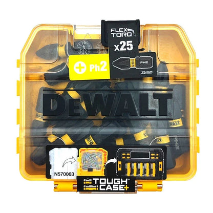 DEWALT DT70555T-QZ Set di punte per cacciavite Extreme FLEXTORQ PH2 da 25 pezzi da 25 mm in una piccola custodia sfusa, accessori per utensili elettrici