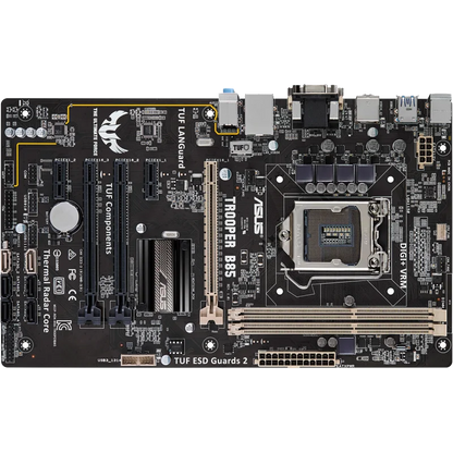 Scheda madre ASUS TROOPER B85, compatibile con CPU I3-4130, I3-4360, I5-4670, I7-4771, 2 slot DDR3, 16 GB, PCI-E 3.0, formato ATX, scheda madre B85.