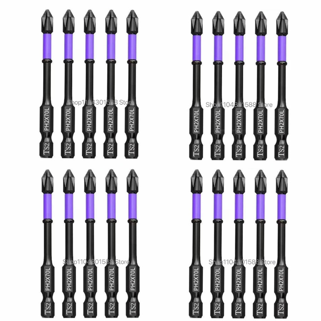5-60PCS PH2 Set di punte per avvitatore a percussione Set di cacciaviti a croce magnetici Set di punte per trapano a percussione Vite Cacciavite a croce antiscivolo in acciaio legato
