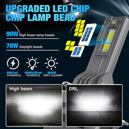 XSTORM 30000LM H15 Luci a LED per VW Golf 6 MK3 H15 Lampadine per fari a LED Luci di guida a fascio alto e basso DRL per BMW Mercedes Audi