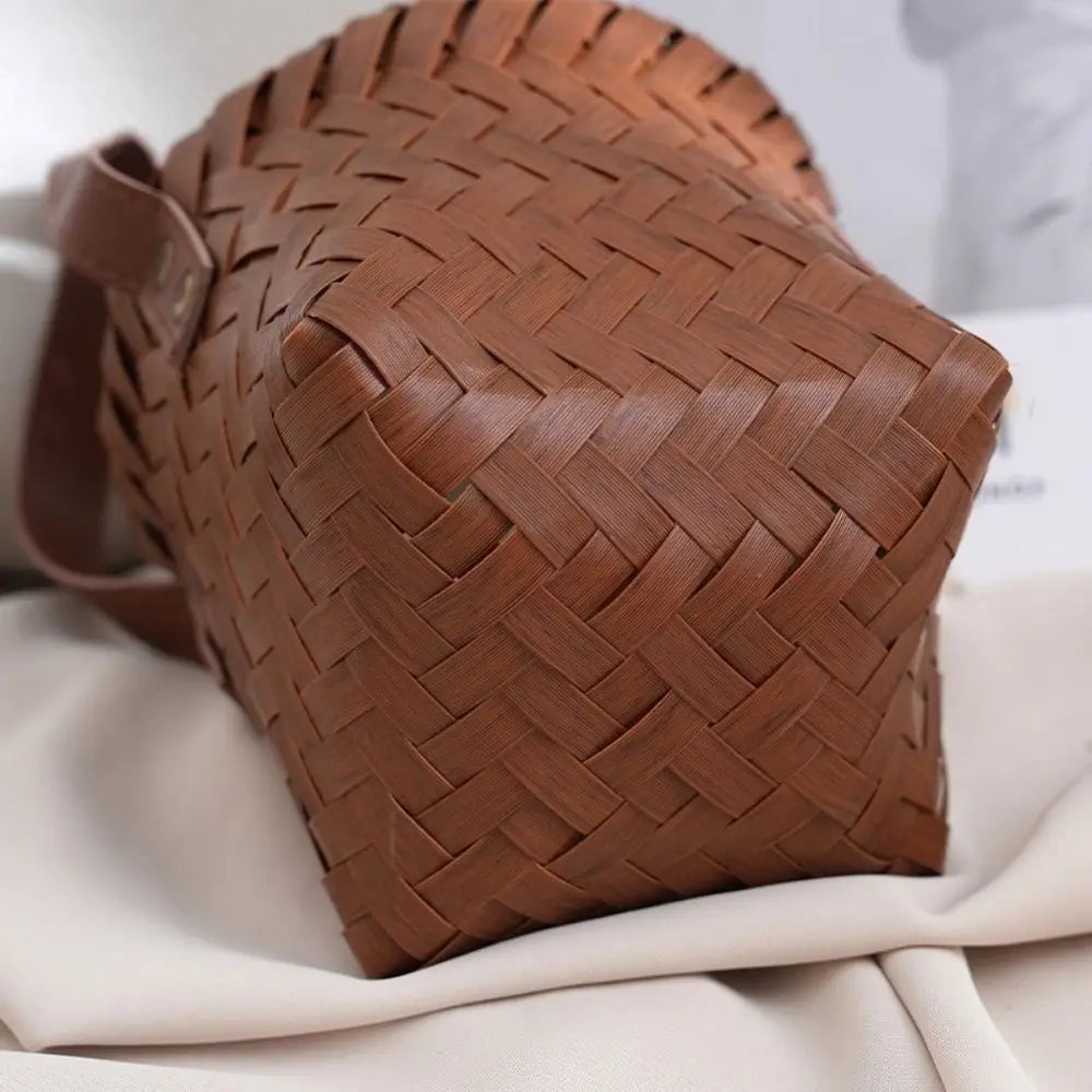 Cesto da parete in plastica, decorativo, intrecciato a mano, per conservare verdure e frutta, contenitore salvaspazio per uova e frutta.