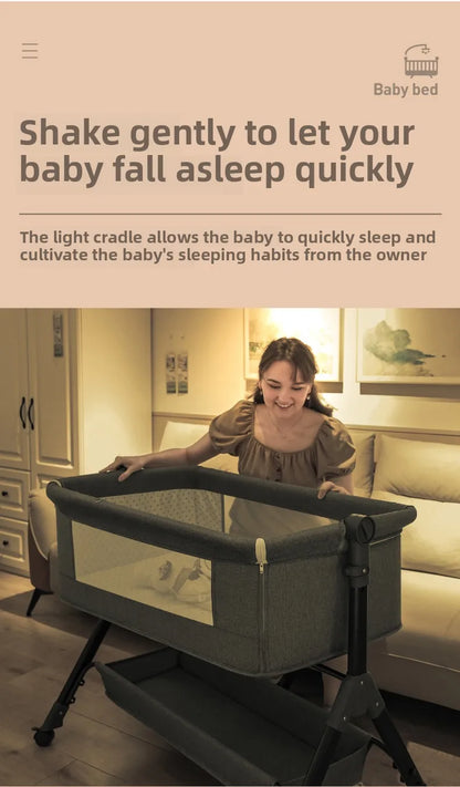 Culla Multifunzione Convertibile per Neonati e Bambini, Lettino Portatile per Neonati, Culla Co-Sleeping, Letto Grande Componibile Accanto a Mamma, Culla Anti-Soffocamento, Protezione Spinale a 5 Inclinazioni, Culla per Neona