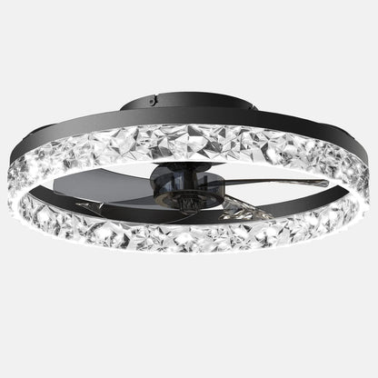 Ventilatore da Soffitto Intelligente con Lampada, Controllo Remoto e App, 6 Livelli di Vento, Dimmerabile, Nero Bianco 50CM, Ventilatore per Raffreddamento Domestico