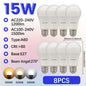 Confezione da 1-10 Lampadine LED 15W 120V 220V 3000K 4000K 6000K Luce Diurna CRI80 Senza Sfarfallio per Illuminazione Domestica Camera da Letto
