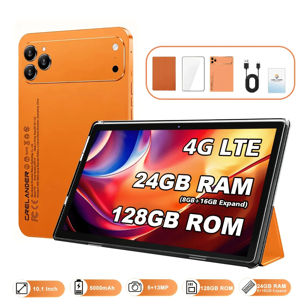Koomdigi T70Pro Tablet Pc Android 13 10 Inch Tablet 1-Inch Tablet with 24Gb (8+16Gb) Ram and 128Gb Rom + Support 1280X800 Ips Screen Expansion, 4g Calling, 2 2-in-1 Tablet with 4g Support Complete Set with Keyboard