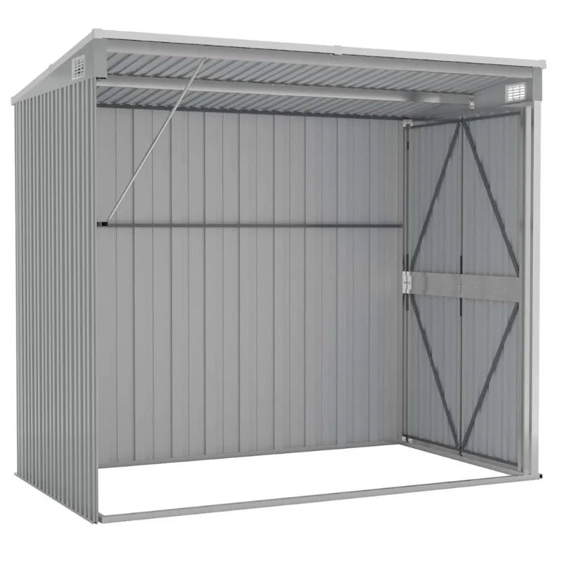 Casetta da giardino verde 126x97,5x177cm in acciaio zincato, ripostiglio esterno per attrezzi da giardinaggio