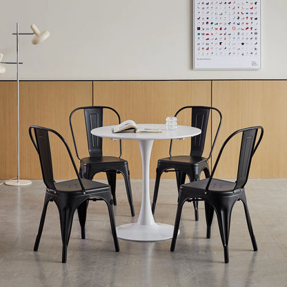 EGOONM Set di 4/8 sedie da pranzo moderne in metallo Sedie in stile industriale impilabili utilizzate per la sedia da pranzo all'aperto del terrazza del ristorante