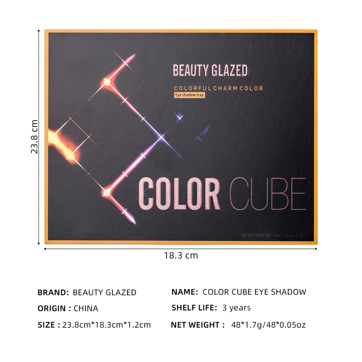 Piatto ombretto per trucco scenico, europeo e americano, eccitato, 48 colori