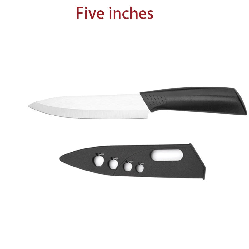 Coltello in ceramica da 3/4/5 pollici resistente all'ossidazione e senza ruggine, con custodia, portatile, per la preparazione di alimenti per neonati e bambini.