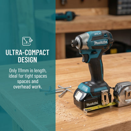 2026 Makita DTD173 Avvitatore a Impulsi Senza Fili 18V con Motore Brushless, Trapano Elettrico per Legno/Bulloni/Modalità T, Utensile Elettrico Ricaricabile