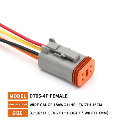 KERE 5/20/100Set DT06 serie 2/3/4/6/8 core12pin connettore elettrico impermeabile presa di corrente con cablaggio da 15cm