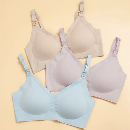 Reggiseno per allattamento da donna con taglio laser ultra sottile Reggiseni per allattamento imbottiti rimovibili senza cuciture Reggiseno di supporto per maternità push up taglie forti