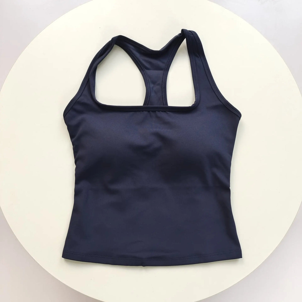 Reggiseno sportivo da donna con scollo quadrato e schiena incrociata, con imbottiture fisse antiurto per yoga, pilates, corsa e palestra