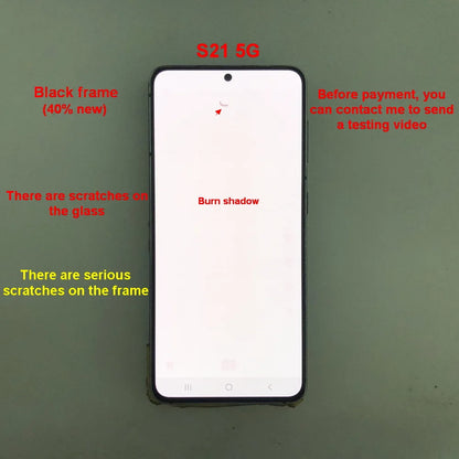 Display LCD Super AMOLED per Samsung S21 5G G990F G991F G991U G991B/DS, Schermo Touch Digitizer 6.2'' con Difetti, Ricambio Schermo