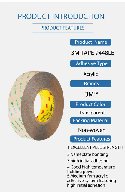 1 rotolo di nastro biadesivo originale 3M 300LSE 9495LE VHB nastro adesivo acrilico trasparente per schermo LCD del telefono
