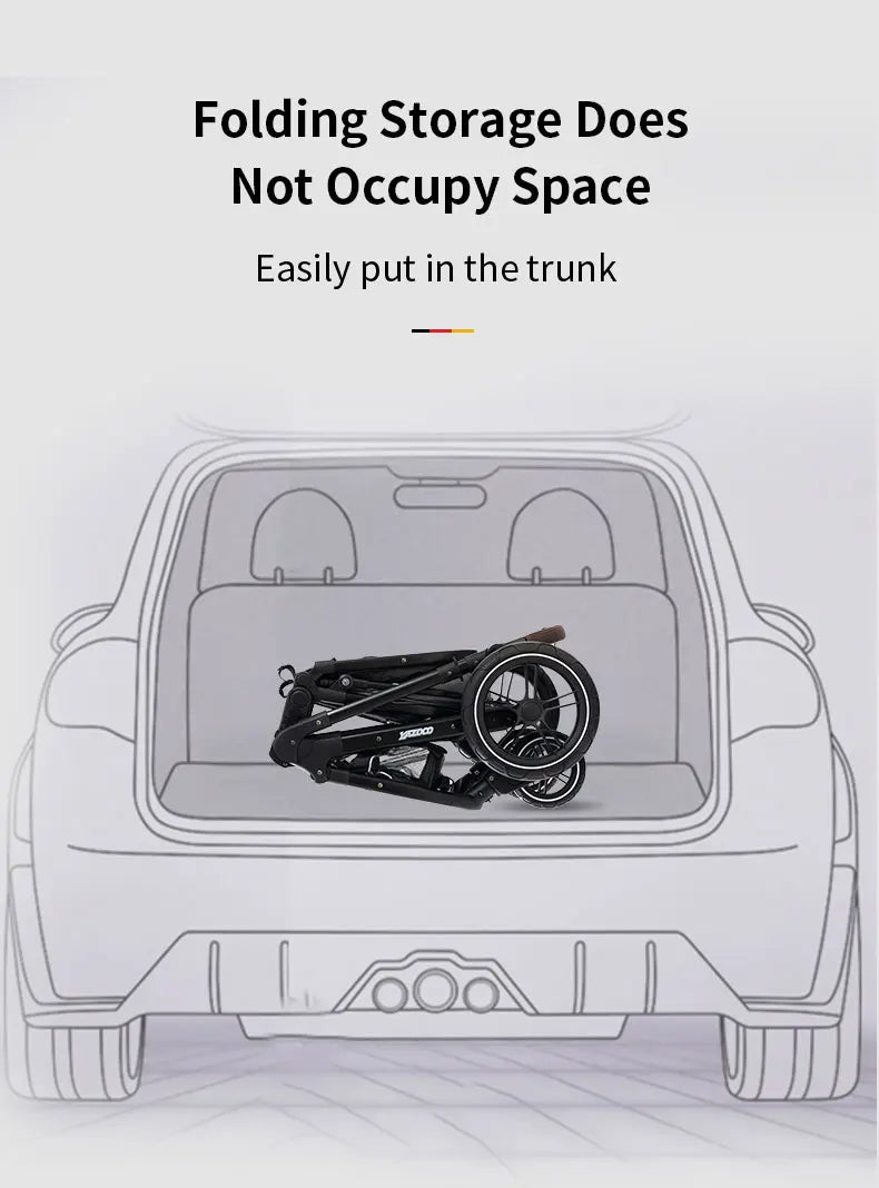 Nuovo passeggino di lusso 3 in 1 carrozzina da viaggio portatile pieghevole carrozzina alta paesaggio telaio in alluminio passeggino neonato