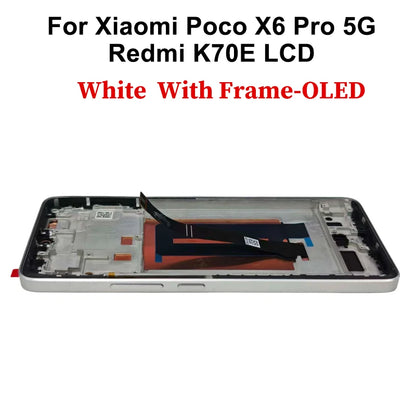 Display OLED per Xiaomi Poco X6, schermo LCD con digitalizzatore touch per Redmi Note 13 Pro 5G, modello 23122PCD1G, assemblaggio per Poco X6 Pro, display LCD K70E.