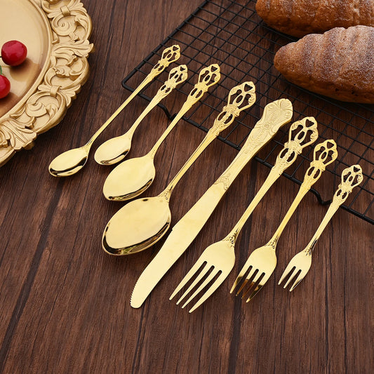 Set di posate da 20 pezzi in acciaio inossidabile color oro rosa, coltello, forchetta, cucchiaio, posate da tavola, stoviglie da cucina