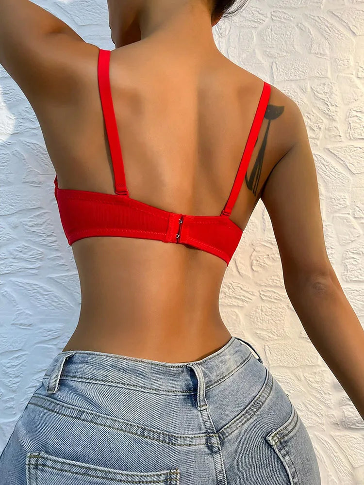 Biancheria intima da donna rossa sexy più venduta calda Reggiseno push up Lingerie confortevole B6043