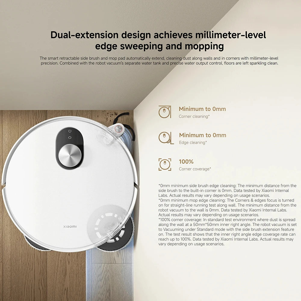 Versione Globale Xiaomi Robot Vacuum 5 Potenza Nominale 55W Capacità Nominale 4800mAh Controllo tramite APP Controllo Vocale Intelligente Aspirazione 20000Pa Aspirapolvere con Mop Estensibile e Spazzola Laterale Sistema di A