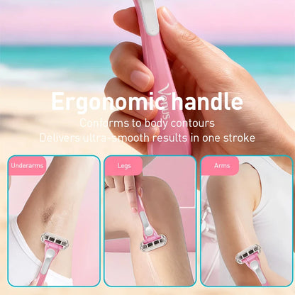 Rasoio Gillette Venus Tropical Mini Rosa con Striscia Lubrificante CloudSense e 3 Lame Flottanti per una Rasatura Liscia (1 Pezzo)
