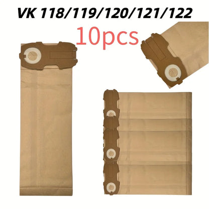 Confezione da 10 sacchetti per aspirapolvere compatibili con Vorwerk Kobold 118, 119, 120, 121, 122, CO2 e confezione senza plastica
