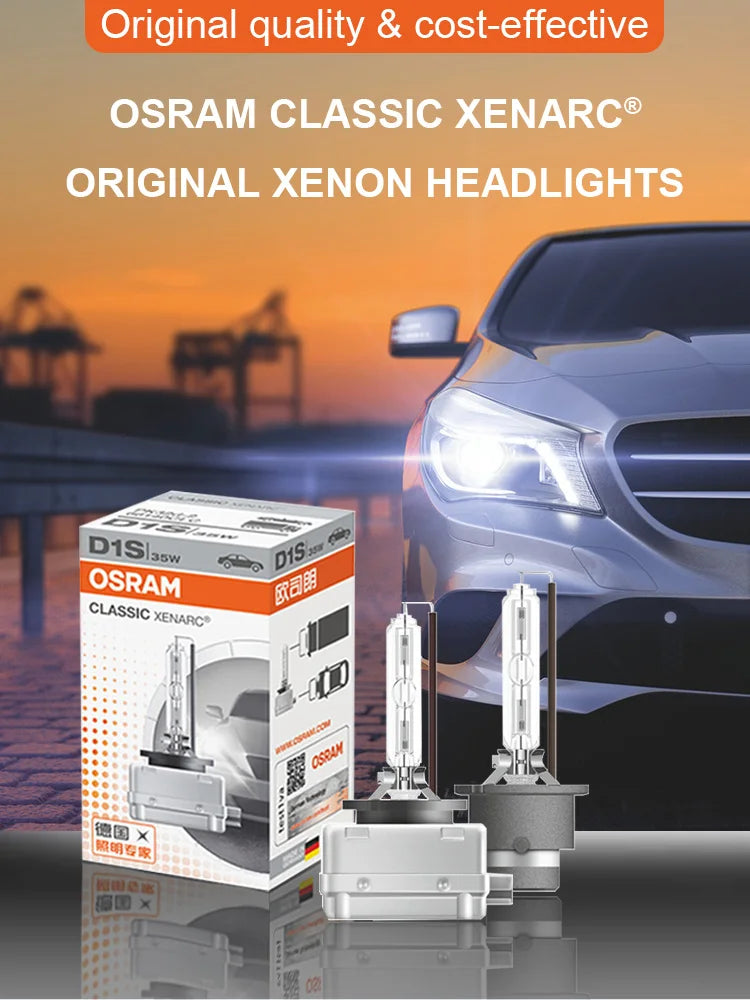 Lampadina OSRAM Xenon Originale D1S D2S D3S D4S 12V 35W per Fari Auto CLASSIC CLC HID 4200K Bianco Standard Germania 1x