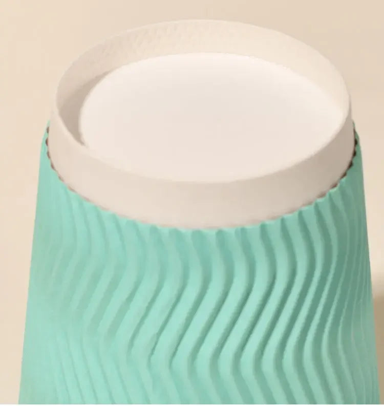 20 set di bicchieri di carta usa e getta colorati, onde di carta ondulata, antiscottatura, tazze da tè al latte, tazze da caffè confezionate da asporto con coperchio