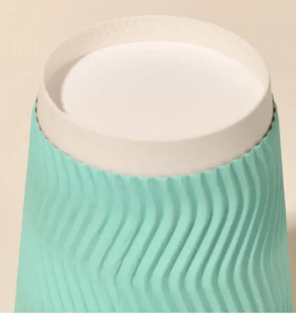20 set di bicchieri di carta usa e getta colorati, onde di carta ondulata, antiscottatura, tazze da tè al latte, tazze da caffè confezionate da asporto con coperchio