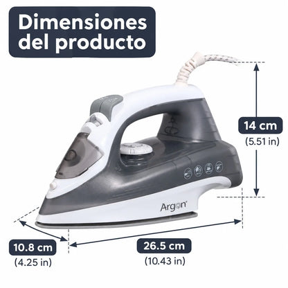 Ferro da stiro professionale a vapore da 2200 W, con piastra in ceramica scorrevole, sistema anti-goccia e autopulente, per stirare sia in verticale che in orizzontale capi in cotone e lino.