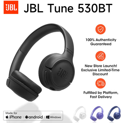Cuffie Bluetooth Wireless JBL Tune 530BT Leggere Ricarica Rapida Lunga Durata della Batteria Cancellazione del Rumore Bassi Profondi per Sport