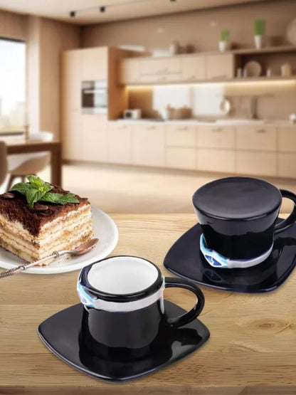 Tazza da caffè e piattino del fumetto Tazze d'acqua a forma di cappello creativo Cosplay Anime Chopper Ace Sabo Tazza in ceramica Piatto da dessert Regali
