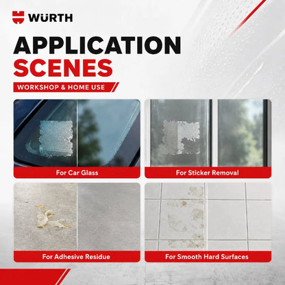 Wurth 071466335 Raschietto Professionale per Vetro con Lama da 40mm, Rimuovi Adesivi e Residui di Colla, Manico Antiscivolo con 6 Lame