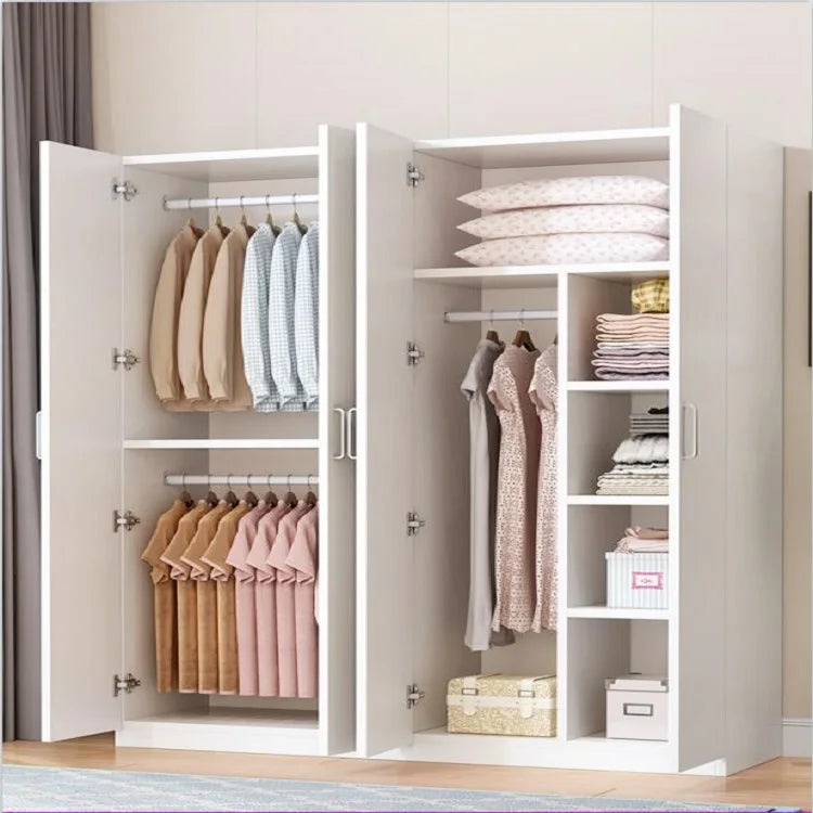 Fornitura diretta in fabbrica Armadio guardaroba per vestiti in legno economico semplice e moderno a due tre quattro porte per mobili da camera da letto