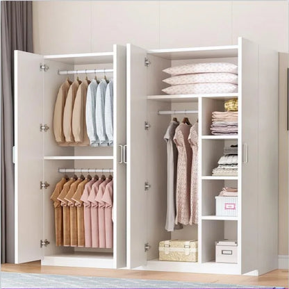 Fornitura diretta in fabbrica Armadio guardaroba per vestiti in legno economico semplice e moderno a due tre quattro porte per mobili da camera da letto