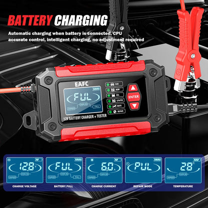 Nuovo 2in1 Smart Caricabatteria per auto Tester del sistema Analizzatore batteria per auto moto per batterie al litio LiFePo4 al piombo acido AGM GEL