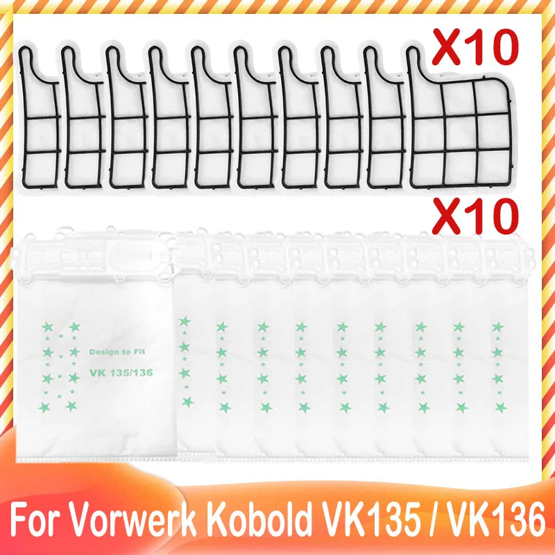 Sostituzione del sacchetto della polvere pacchetto filtro di protezione del motore per Vorwerk Kobold VK135 /136 accessori per aspirapolvere di ricambio