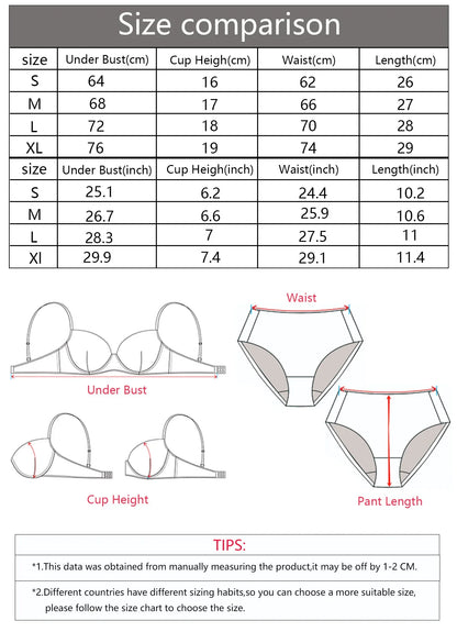 Nuovo Set Fetish: Reggiseno Senza Ferretto Senza Imbottitura, Completo Trasparente Sexy a 2 Pezzi per Occasioni Speciali MR2858
