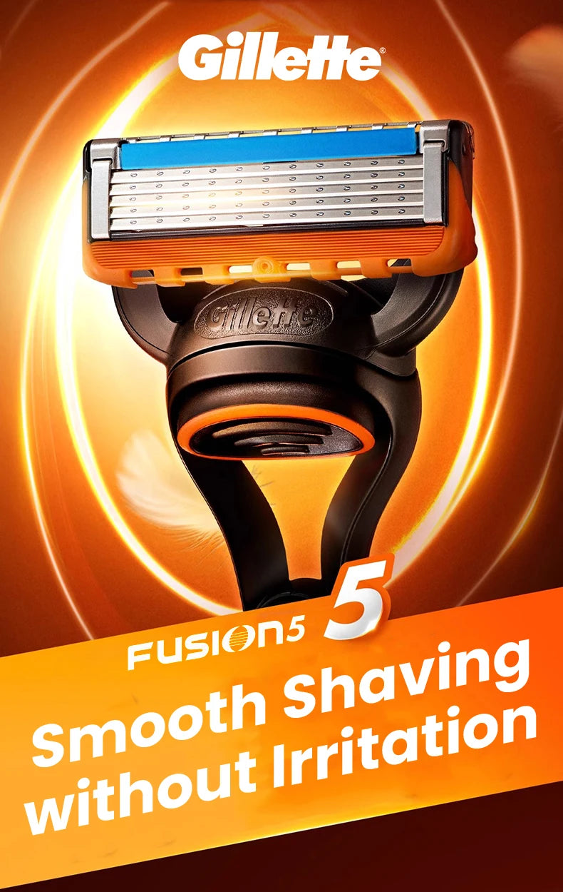 Set Rasoio Gillette Fusion 5 con 5 Lame Ultra-Sottili, Striscia Lubrificante e Rifinitore Posteriore, Disponibile in Diverse Specifiche
