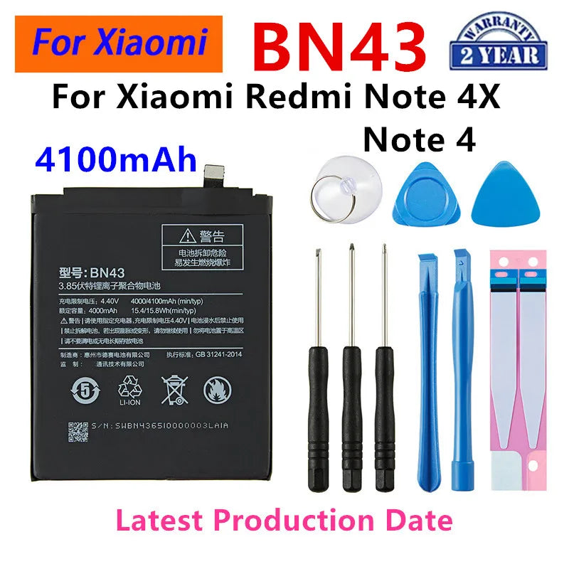 Batteria originale per telefono Xiaomi Mi Redmi Note Mix 2 3 3S 3X 4 4X 4A 4C 5 5A 5S 5X M5 6 6A 7 8 Pro Plus BN43 BN31