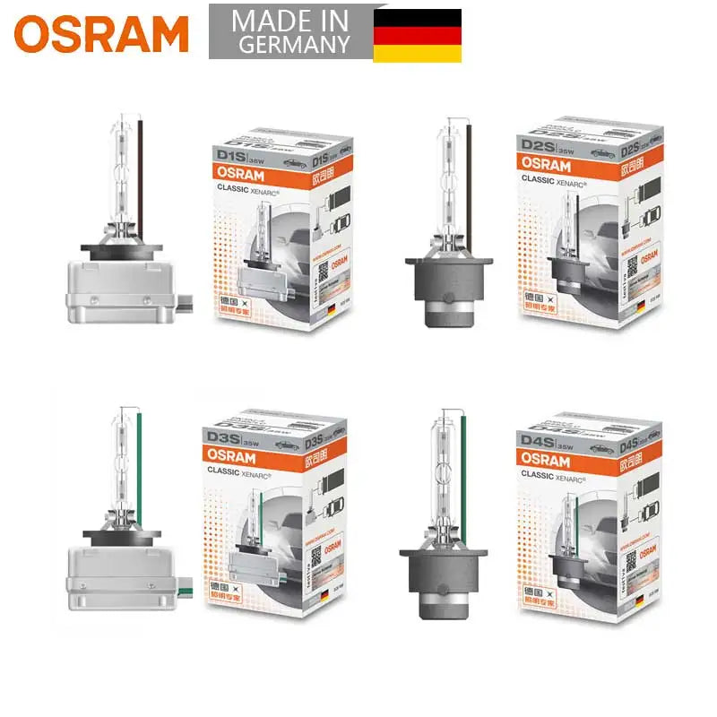 Lampadina OSRAM Xenon Originale D1S D2S D3S D4S 12V 35W per Fari Auto CLASSIC CLC HID 4200K Bianco Standard Germania 1x