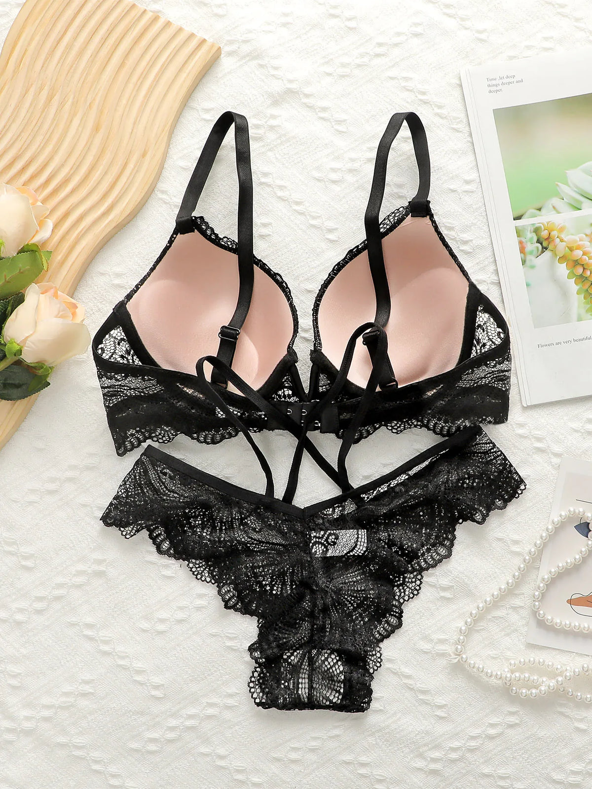 2024 Nuova ultima produzione e vendite da donna Pull Gathering Set di biancheria intima e biancheria intima in pizzo U093