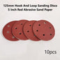 Dischi abrasivi con gancio e anello da 10 pezzi da 125 mm Carta vetrata abrasiva rossa da 5 pollici con 6 fori Grana 80-800 disponibili per levigatrice elettrica
