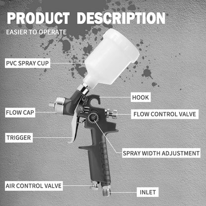 Mini pistola a spruzzo HVLP H2000 con serbatoio da 125 ml