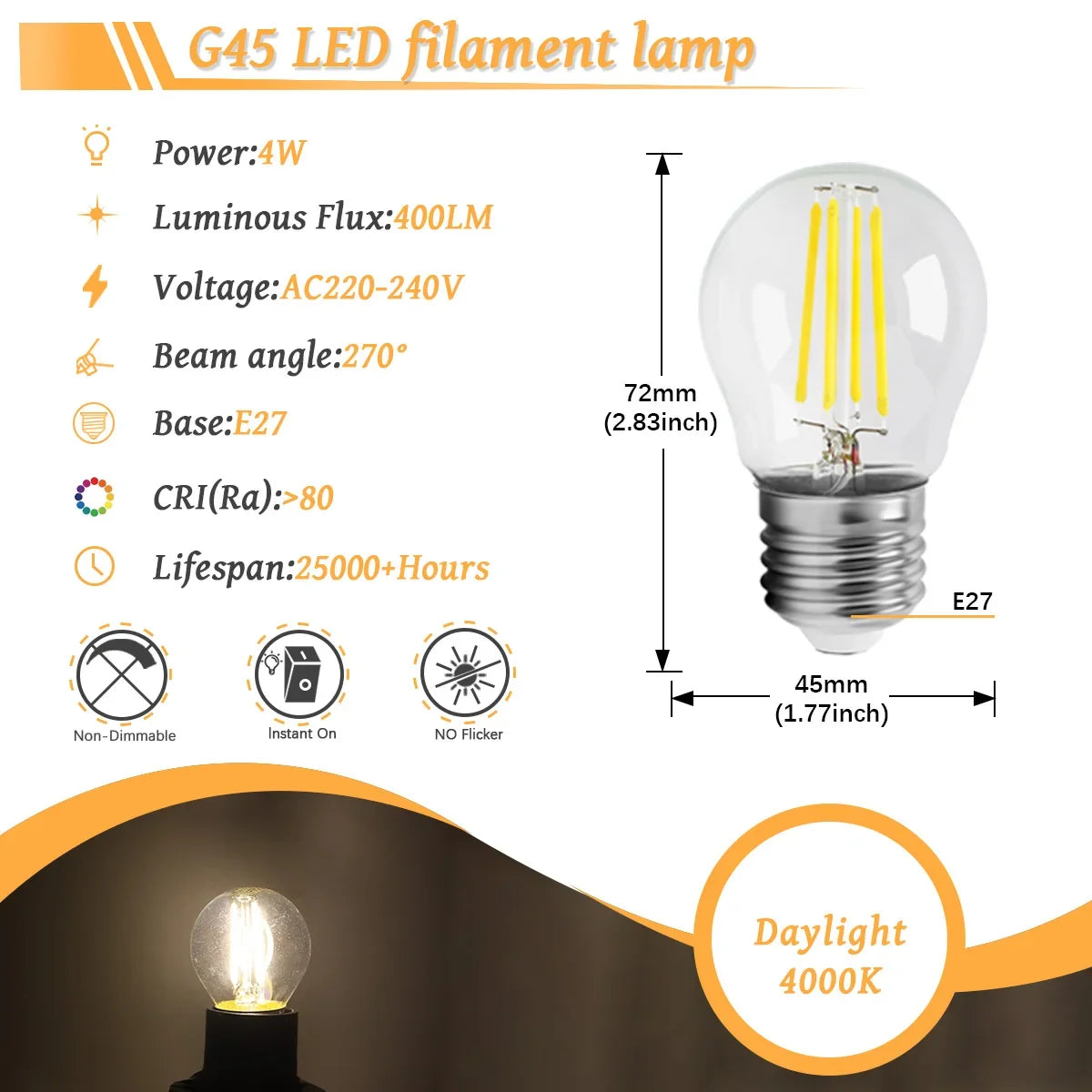 10 Lampadine LED E27 E14 B22 Stile Industriale Vintage, Retro Edison 8W 4W 6W 220V per Lampade a Filamento Incandescenti Edison