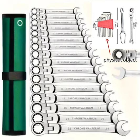 Set di 10 Chiavi per Riparazione Auto, Utensili Manuali Adatti per Manutenzione Automobilistica, Officina, Fai-da-Te Domestico e Riparazioni Meccaniche